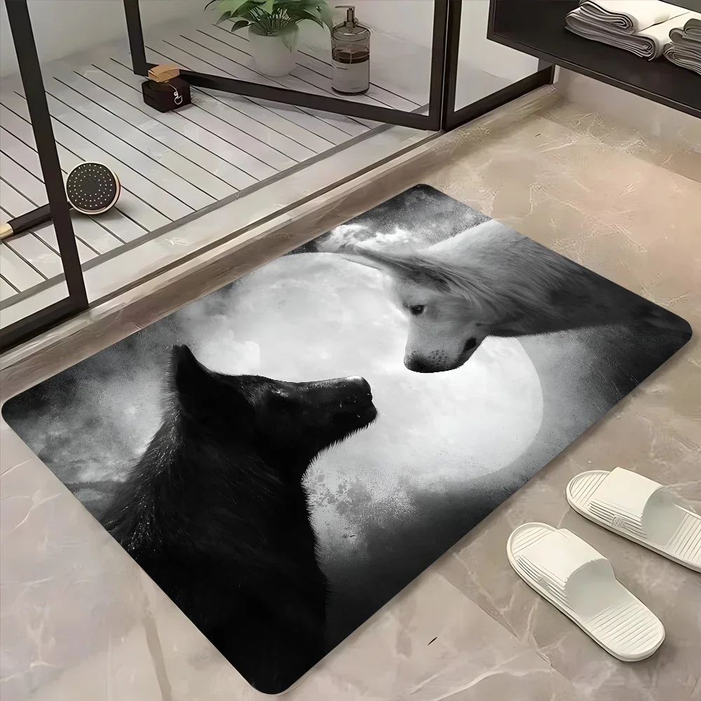 1PC Wolf Floor Mats Door Mats Household Carpets Foot Mats Kitchen And Bathroom Absorbent Non-slip Mats Home Decoration Carpets 3