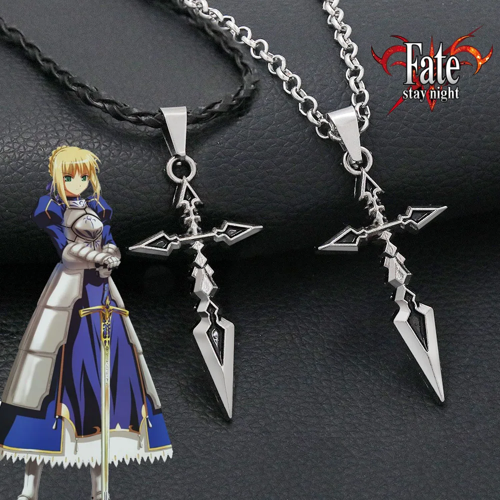 Anime Fate Stay Night Necklace Fate Zero Saber Emiya Cross Pendant
