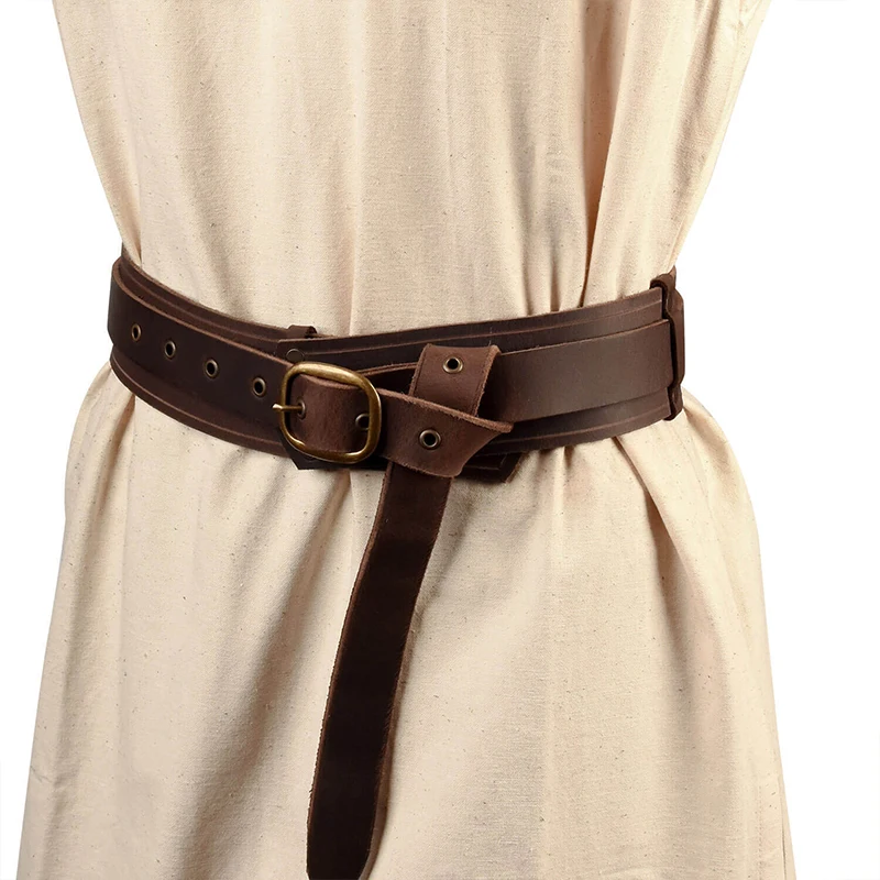 Sword Belt Sheath Medieval Vintage Waist Belt Viking Knight Waistband Gothic Medieval Buckle Belt PU Leather Larp Cosplay Costume Accessories