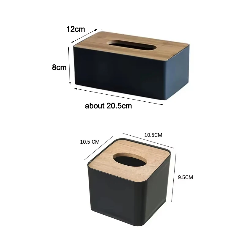 Tissue Box Table Napkin Rings Tissue case Paper Box Container Bamboo Cover Solid Wood Storage Box Home Table Decoration 2