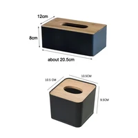 Tissue Box Table Napkin Rings Tissue case Paper Box Container Bamboo Cover Solid Wood Storage Box Home Table Decoration 2