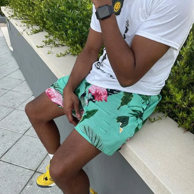 American Casual Men's Short Pants Summer Thin Hong Kong Style Loose Fit Quick Dry Breathable Four-Quarter Skateboarding Trousers