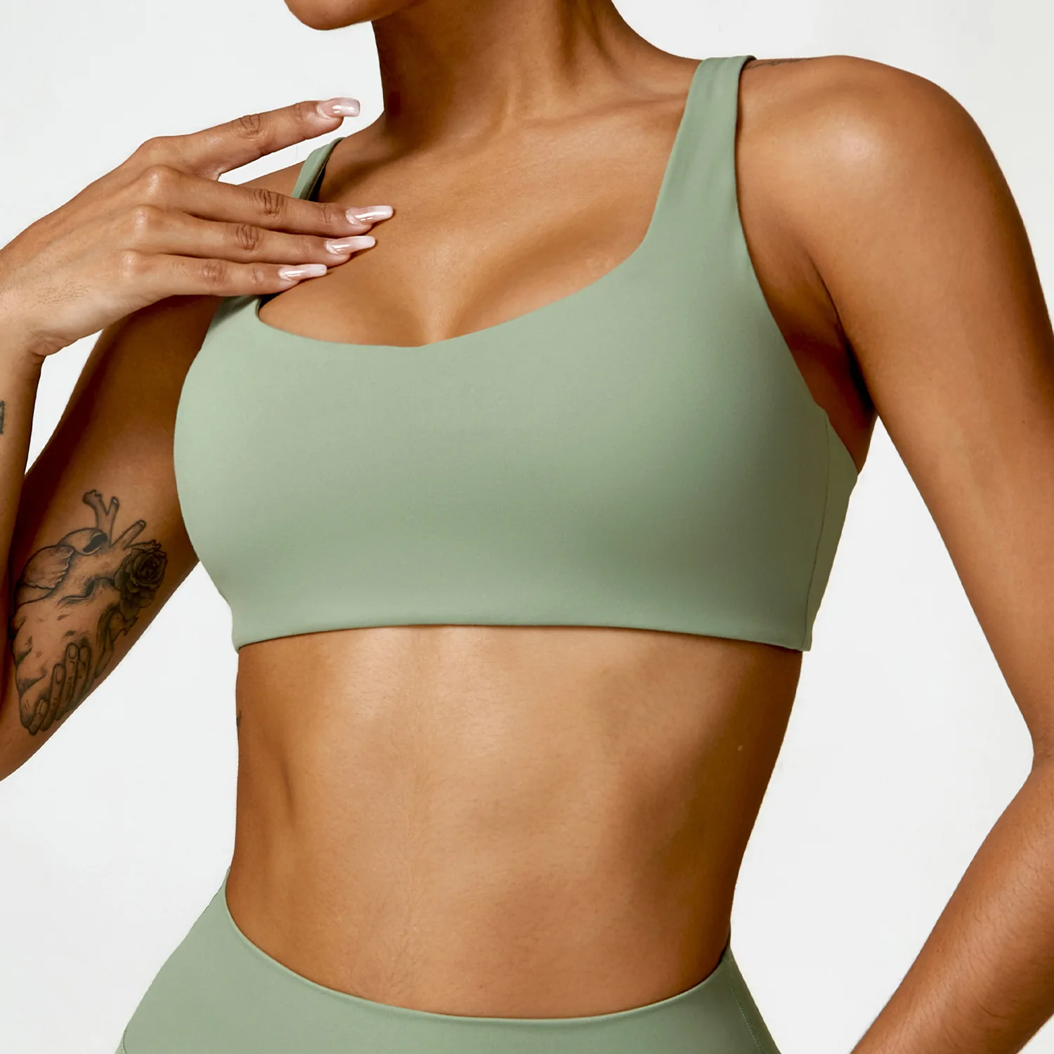 Women's Padded Athletic Sports Bra - Stretchy Sling Top