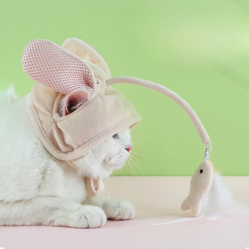 

Интерактивные игрушки для кошек, шляпы, игрушка для кошек с перьями, трость для рыбной ловли, аксессуары для защиты от бита, игрушка для котят