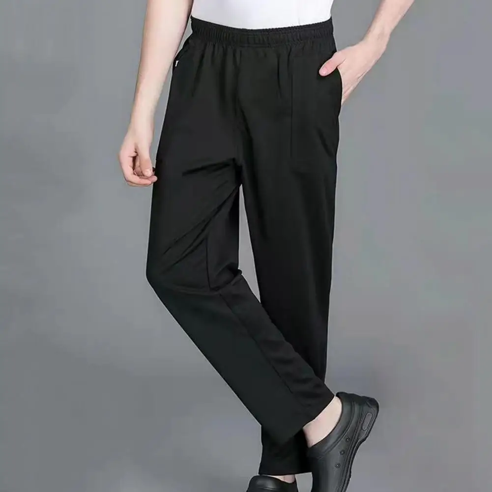 Chef Trousers Comfortable Unisex Chef Pants with Elastic Waist Breathable Fabric for Restaurant Service Secure for Cooks casual pants