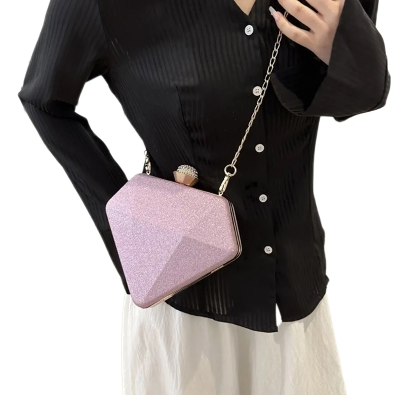 Evening Bag Wedding Crossbody Bag Solid Color Fashion Chain Bag E74B