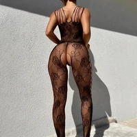 Teddy Crotch less Dessous Frauen Blumen Mesh Hohl Bodys erotische Babydoll Kleid sexy volle Body stockings Porno Teddys Bodysuit 5