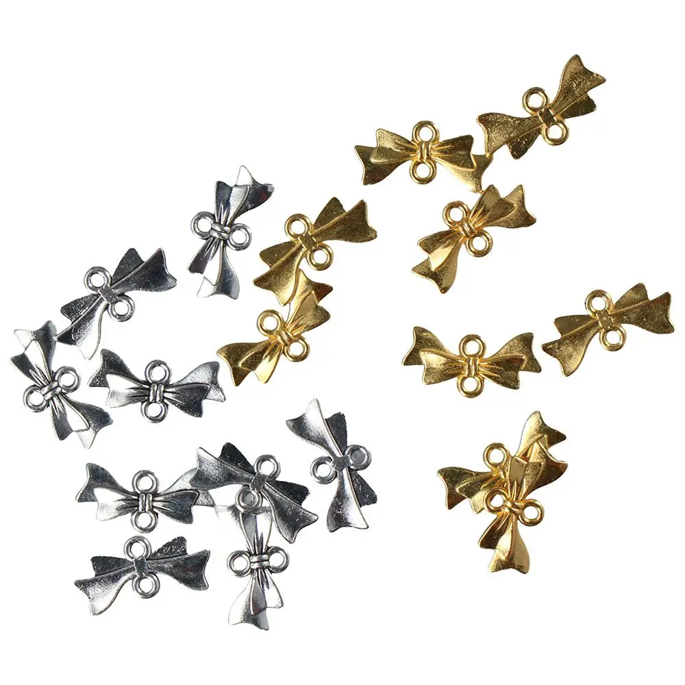 

silver, gold Bow Charm zinc alloy Connectors Pendants Assorted Bowknot Metal Charm Handmade Crafts Lovers