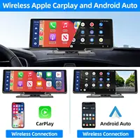 Écran Carplay 10.26 pouces pour voiture, CarPlay sans fil et Android Auto, lecteur vidéo multimédia universel pour autoradio, lecteur de voiture BT AUX FM 2