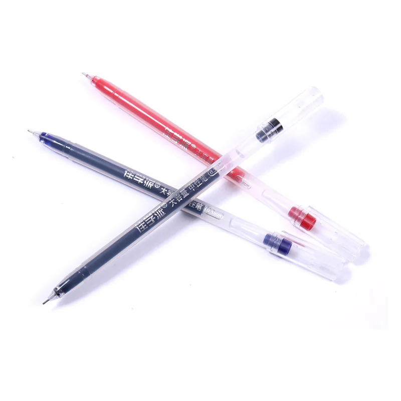 12 Pcs/Set 0.5MM Large Capacity Neutral Gel Pen Signature Student Exam Pens Black Blue Red SCHOOL Office Stationery Supplies
