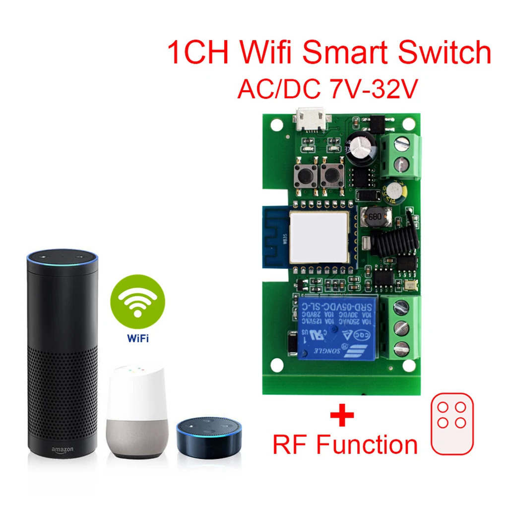 

WIFI Module Relay Smart Switch Wireless RF Self-locking DC5V 12V 32V Remote Control Automation Controller Channel