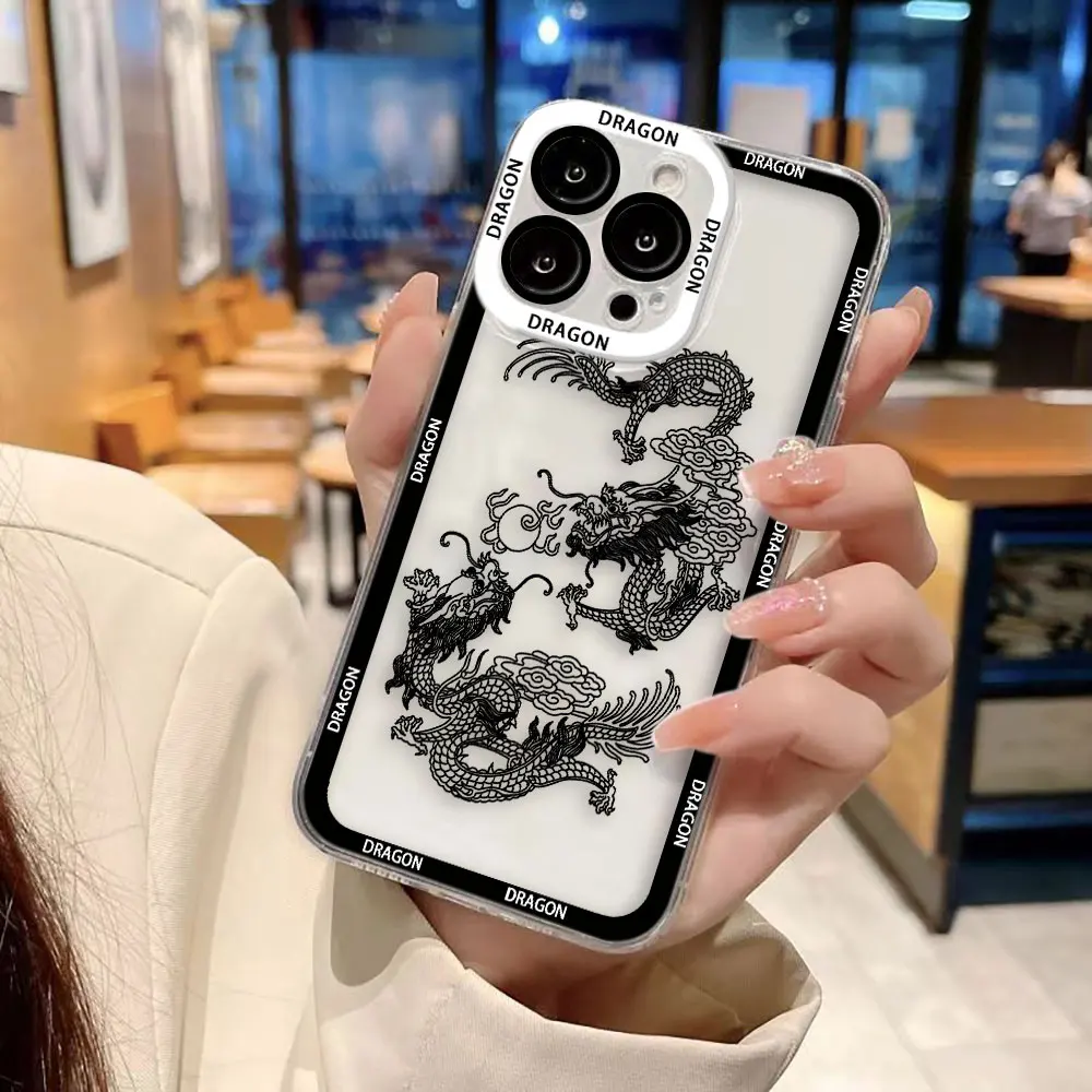 Oriental Dragon Clear Phone Case Cover