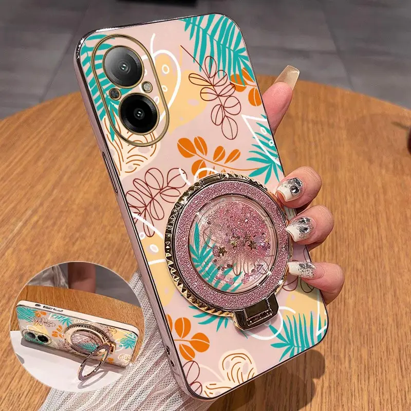 Elegant Leaf Plating Phone Case - Luxurious Design, Enhanced Protection