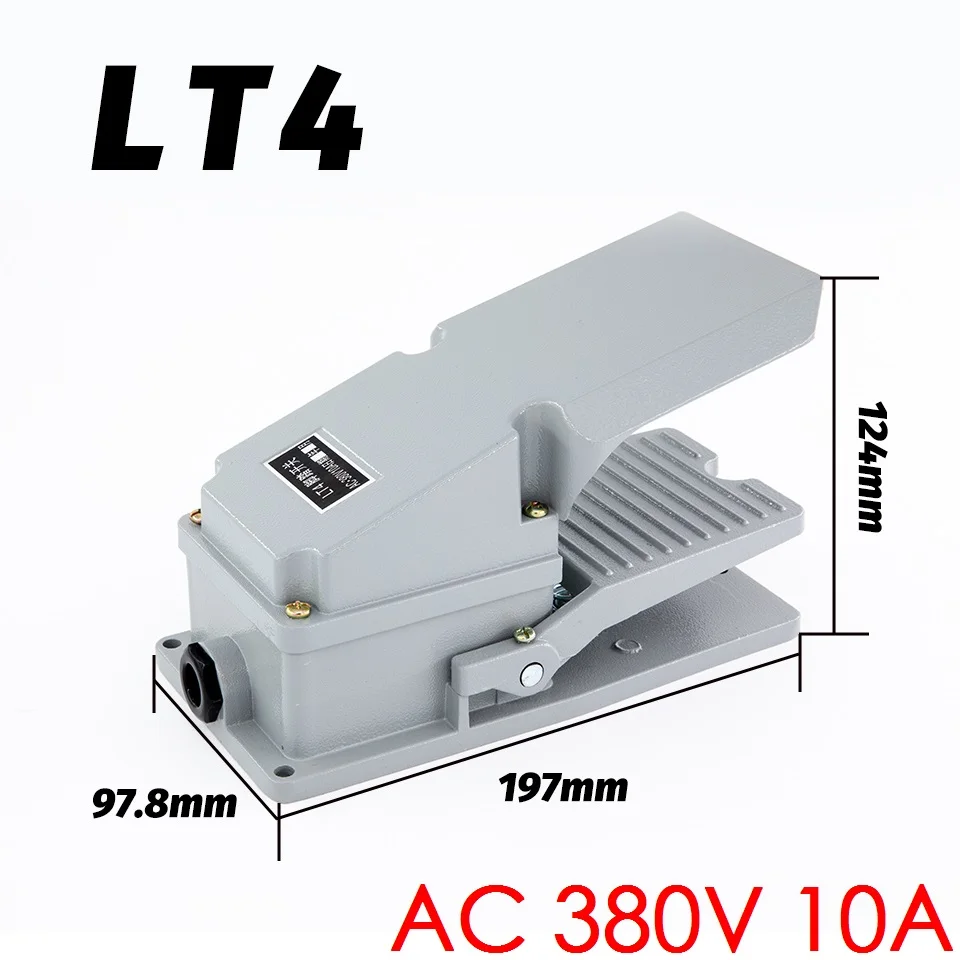 

LT4 aluminium case treadle pedal switch for foot machine tool control silver contact