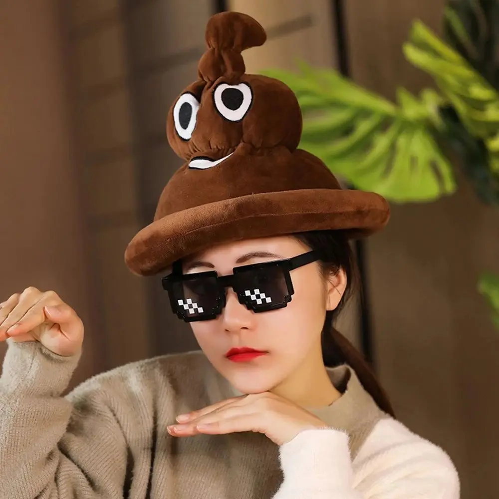 1Pcs Fun Cartoon Doll Soft Toy Plushie Dolls Poop Stuffed Toy Brown Poop Plush Hat Funny Colorful Plush Gift