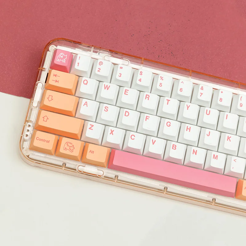 

141 keys/set GMK Orange Cat keycap Cherry Profile DYE-SUB Cute PBT Keycap With 1.75U 2U Shift For Mx Switch Custom Keyboard