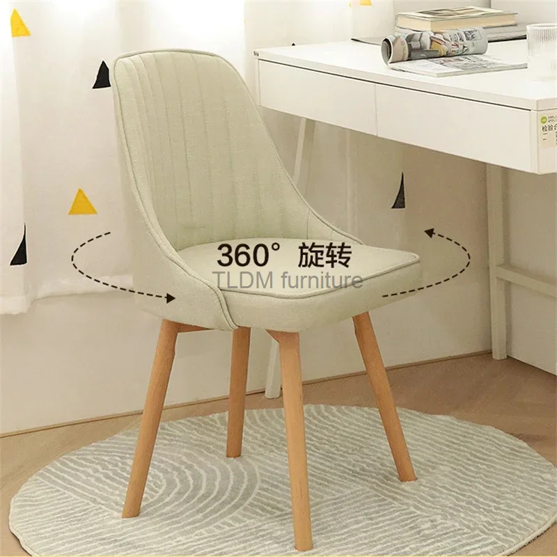 

Household Students Desk and Chair Simple Modern Furniture Wood Dining Chair Study Swivel Chair Pink Vanity Chairs for Bedroom