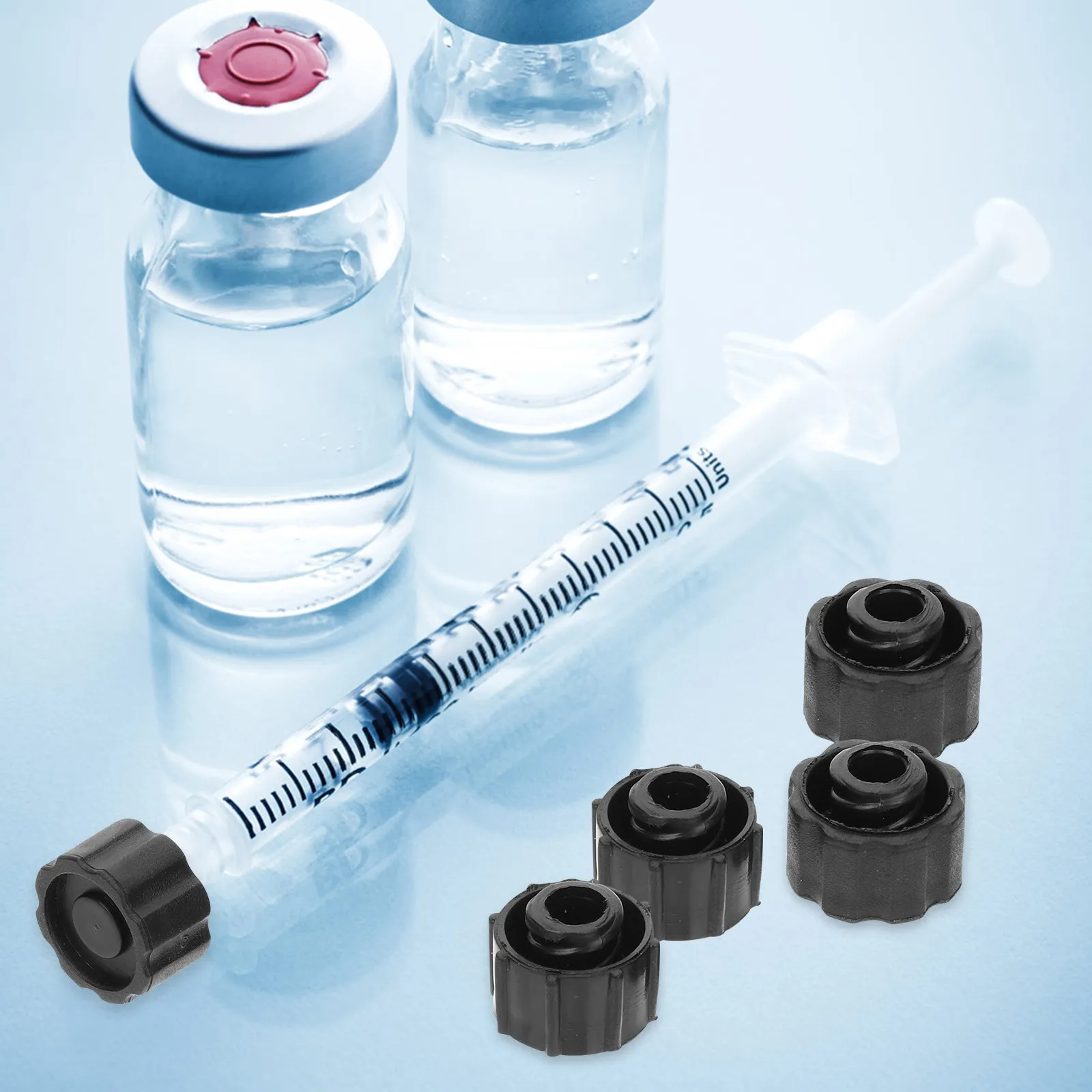 실험실 및 산업용 주사기에 적합한 주사기 바늘 보호용 루어락 디자인의 주사기 팁 캡 50개