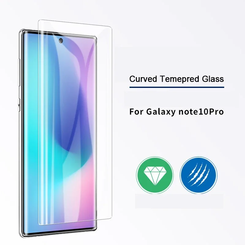 9D Curved Protective Tempered Glass on For Samsung Galaxy Note 10