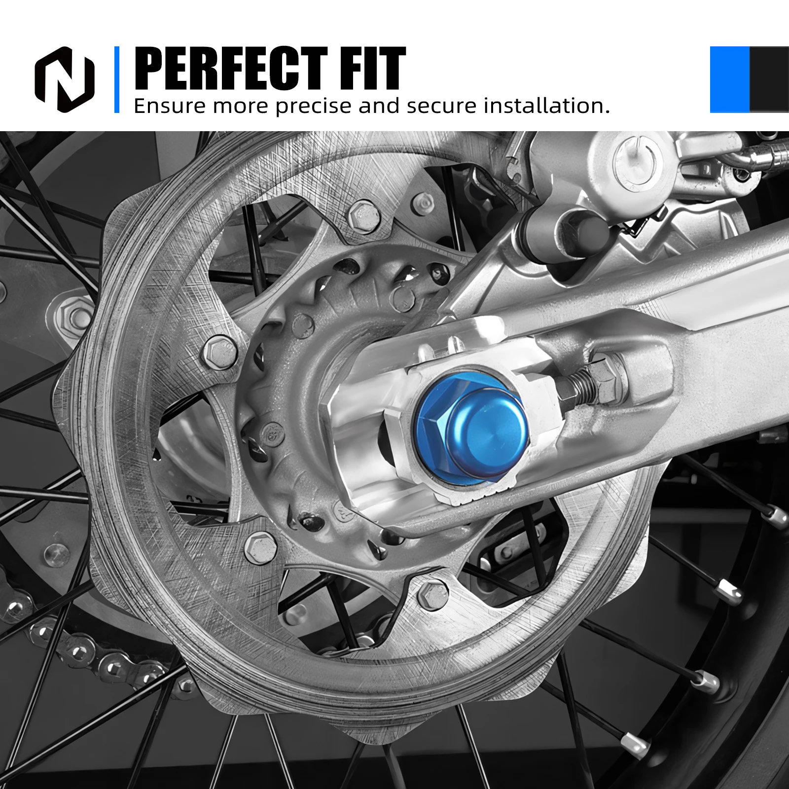 NICECNC Für KTM EXC 300 2016-2022 M20x1.5 Hinterachsmutter Schraube EXCF 350 XCW 500 16-22 SX 125 SXF 450 XC300 XC-F 250 2003-2012 – Detail 11