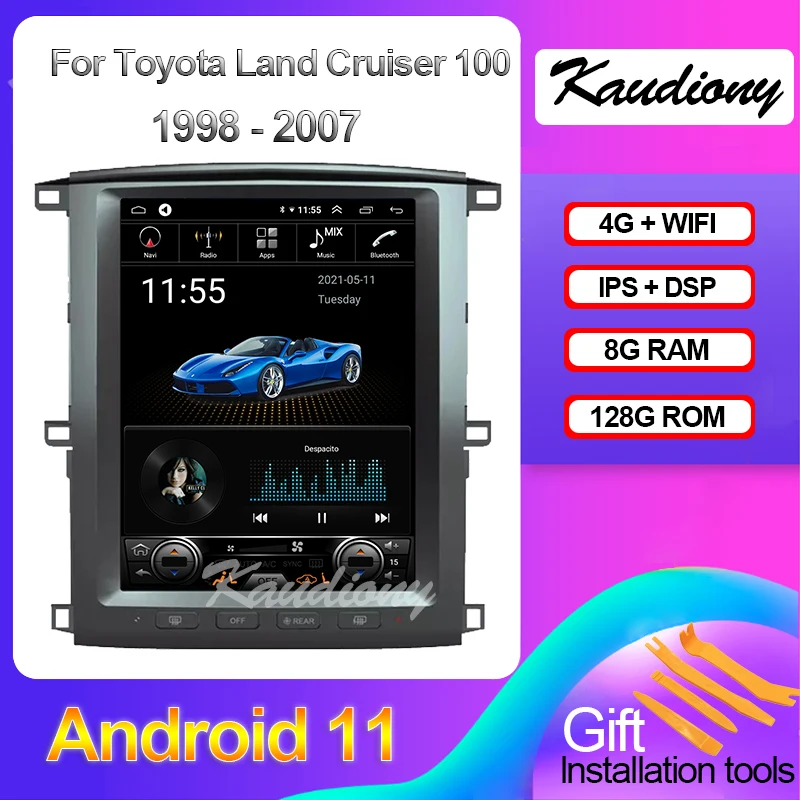 Kaudiony 12 1 &quotAndroid 10 0 для Toyota Land Cruiser LC100 Lexus LX470 автомобильный мультимедийный плеер