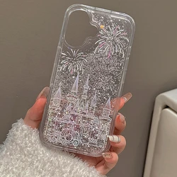 Glitter Quicksand Fireworks Phone Case - Soft Clear Sequin Shell for iPhone 12 Pro (Quicksand Fireworks)