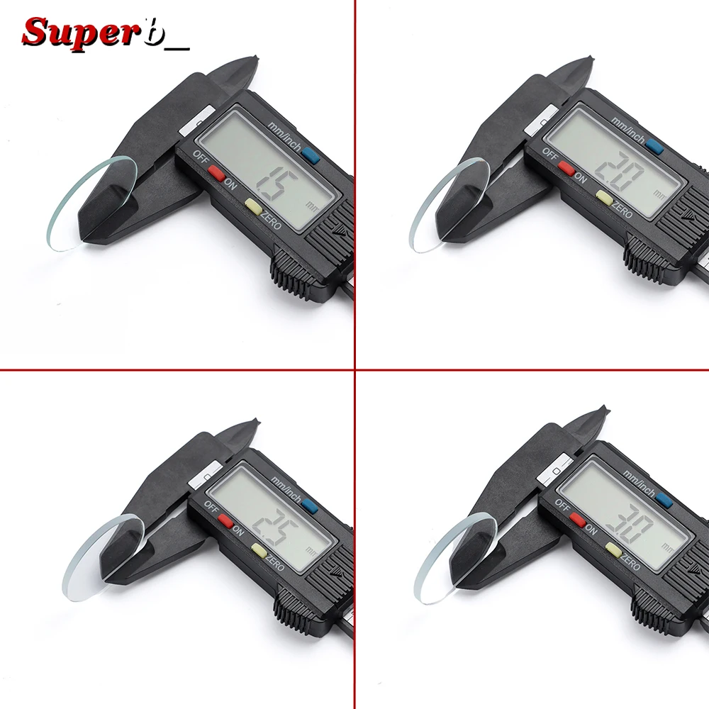 Premium Transparent Watch Crystal - Flat Glass, Various Thickness Options (1.5mm - 3mm), Diameter 28-38mm, Single Piece Accessory