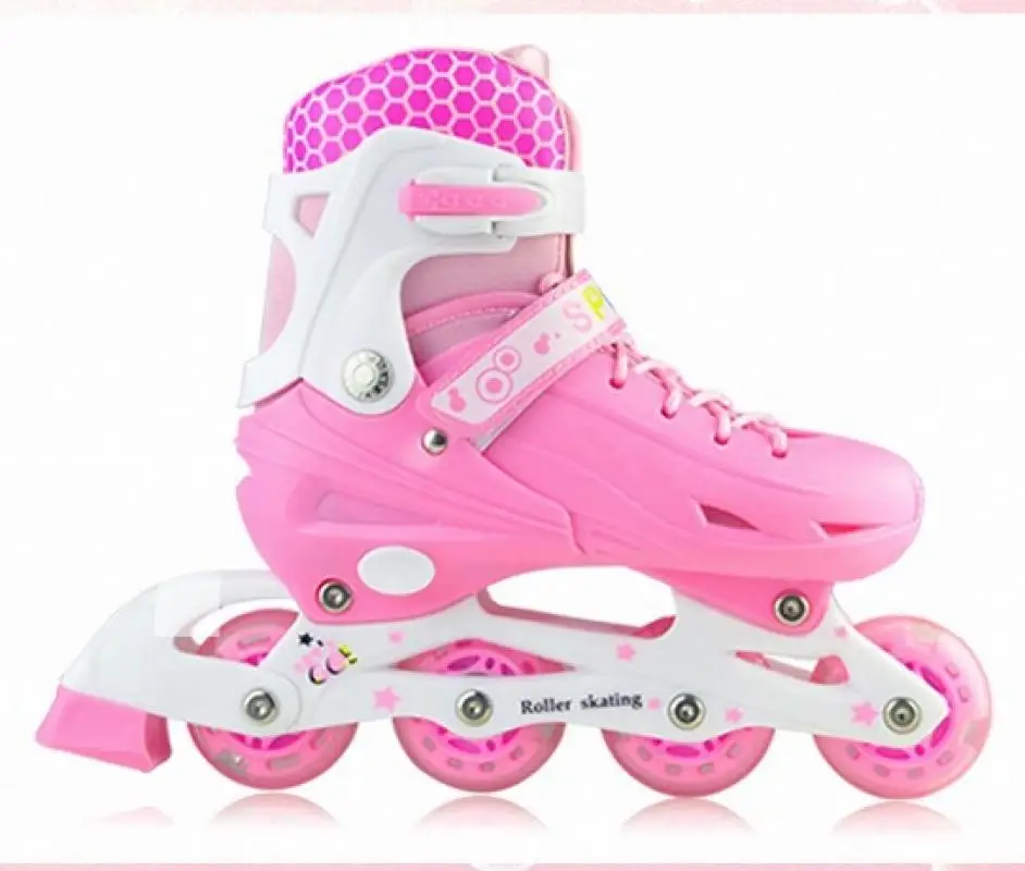 Kids Inline Roller Skates Full Set With Knee Elbow Pads Helmet Protective Gear For Boys Girls Beginner Sneakers 4 Wheels Skates
