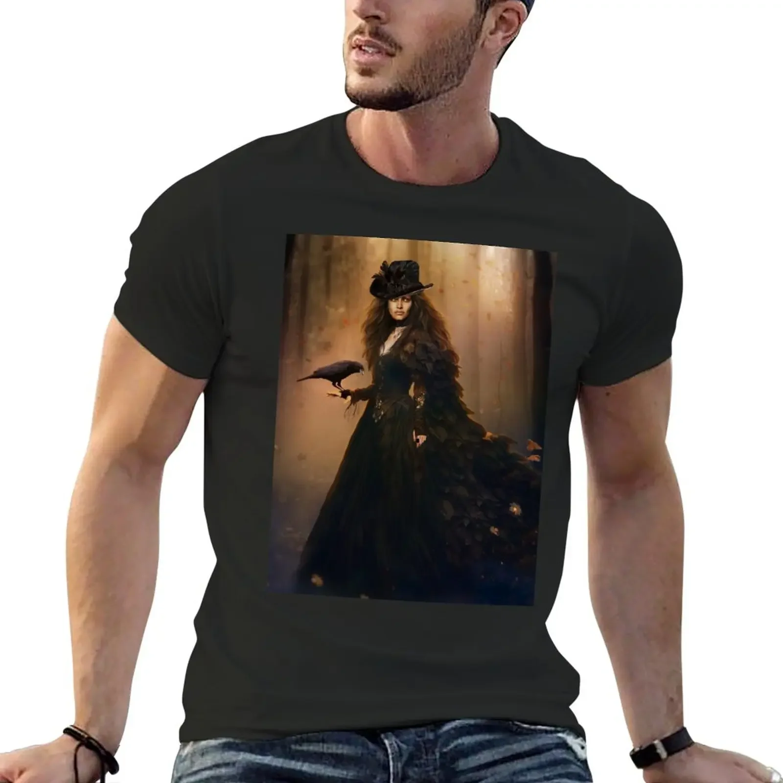 

Steampunk Goth Witch T-Shirt summer clothes graphics men clothes