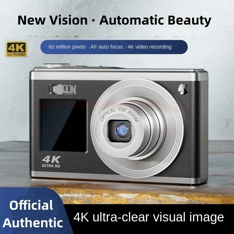 

4K Digital Camera Telescopic Lens HD IPS Dual Screen Digital Camera 10x Optical Zoom Beauty Photography Camera Student Camcorder