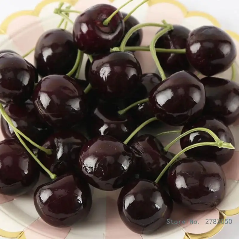 Artificial Cherry Fruit Decorations False Fruit Model artificial fruits and vegetables 10 Pair