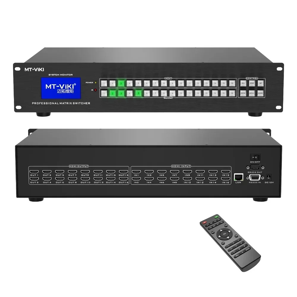 

4K Video HDMI Matrix Switcher 16x16, MT-VIKI Audio Video Equipments ADI 16 in 16 Out HDMI Matrix Switch