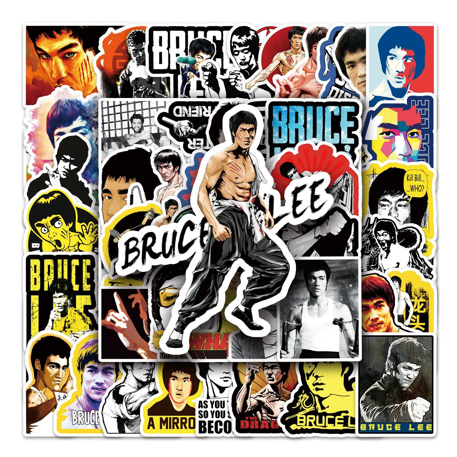 

10/30/50PCS Bruce Lee Kung Fu Star Stickers Bike Travel Luggage Guitar Laptop Waterproof Graffiti Sticker Decal Cool Toy for Kid