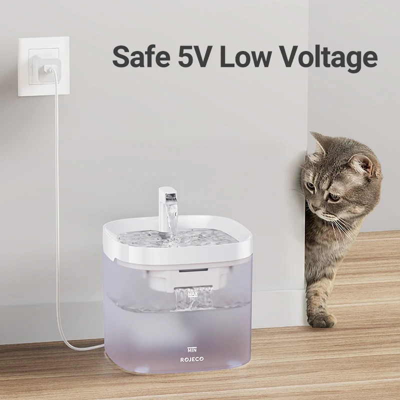 ROJECO Smart Cat Water Fountain Automatic Pet Water Dispenser For Cats Dog Drinking Purifier Fountain with Recirculate Filters 5