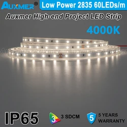 Low Power 2835 60LEDs/m LED Strip Lights,CRI95/90 4.8W/m,IP65 Waterproof LED Tape,DC12/24V,White Red Green Blue Amber 5m