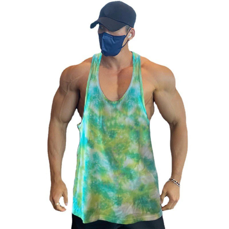 

Camouflage Y Back Gym Stringer Tank Top Men Bodybuilding Clothing Mesh Fitness Vest Male Quick Dry Workout Sleeveless Tops Tees