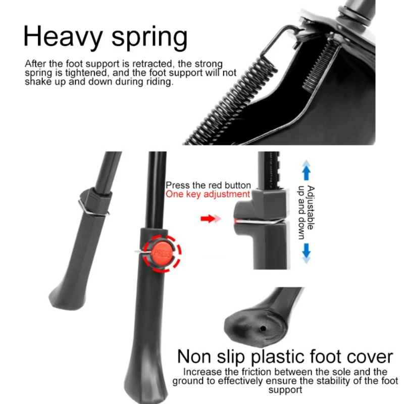 Description Picture 4 of itemDouble Leg Kickstand Bicycle Stand Bike Center Mount Foldable Heavy Duty Adjustable MTB Bike Kickstand Foot Support Dual Leg