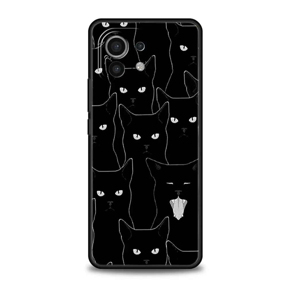 Charming Black Cat Cartoon Soft Phone Case Cover
