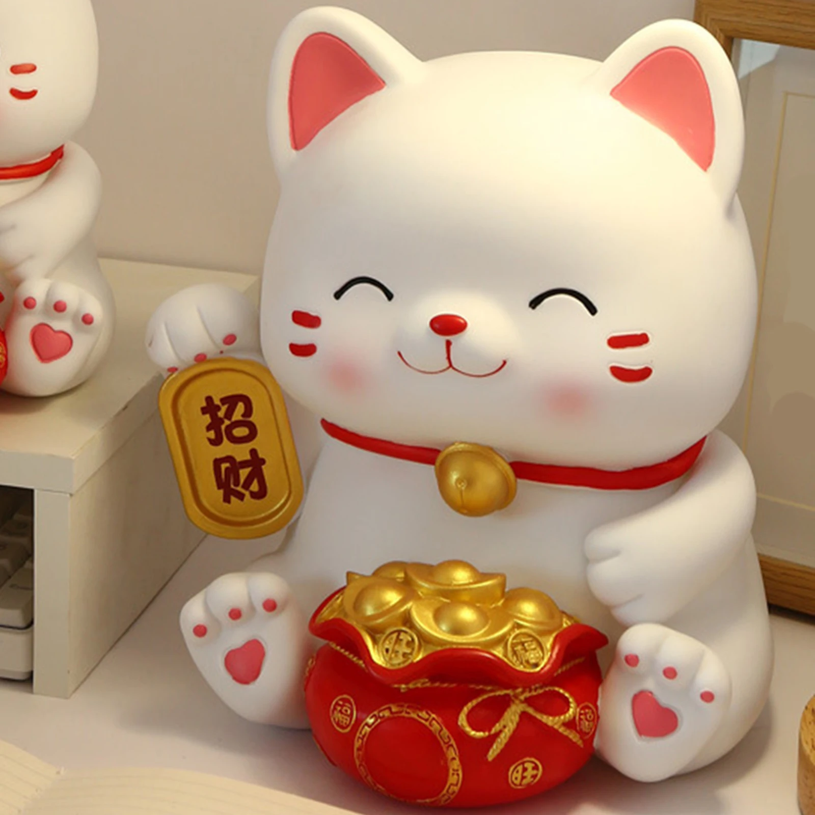 Lucky Cat Piggy Bank Tabletop Decoration Money Saving Box Money Bank for Adults Children Girls Boys Kids Chinese New Year Gift