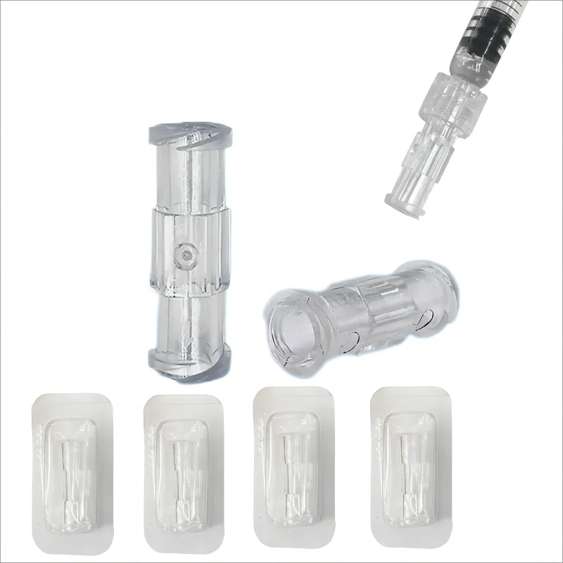 100pcs/lot Double Helix Sterile Luer Lock Adapter Leak Proof Transparent Plastic Syringe Connector Disposable Sterile Luer Lock