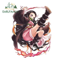 EARLFAMILY – autocollants en vinyle pour voiture, 13cm x 10cm, Cool, enveloppe de style de voiture, graphique Demon Slayer Nezuko, JDM RV VAN, décor d'ordinateur portable