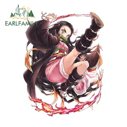 EARLFAMILY – autocollants en vinyle pour voiture, 13cm x 10cm, Cool, enveloppe de style de voiture, graphique Demon Slayer Nezuko, JDM RV VAN, décor d'ordinateur portable 