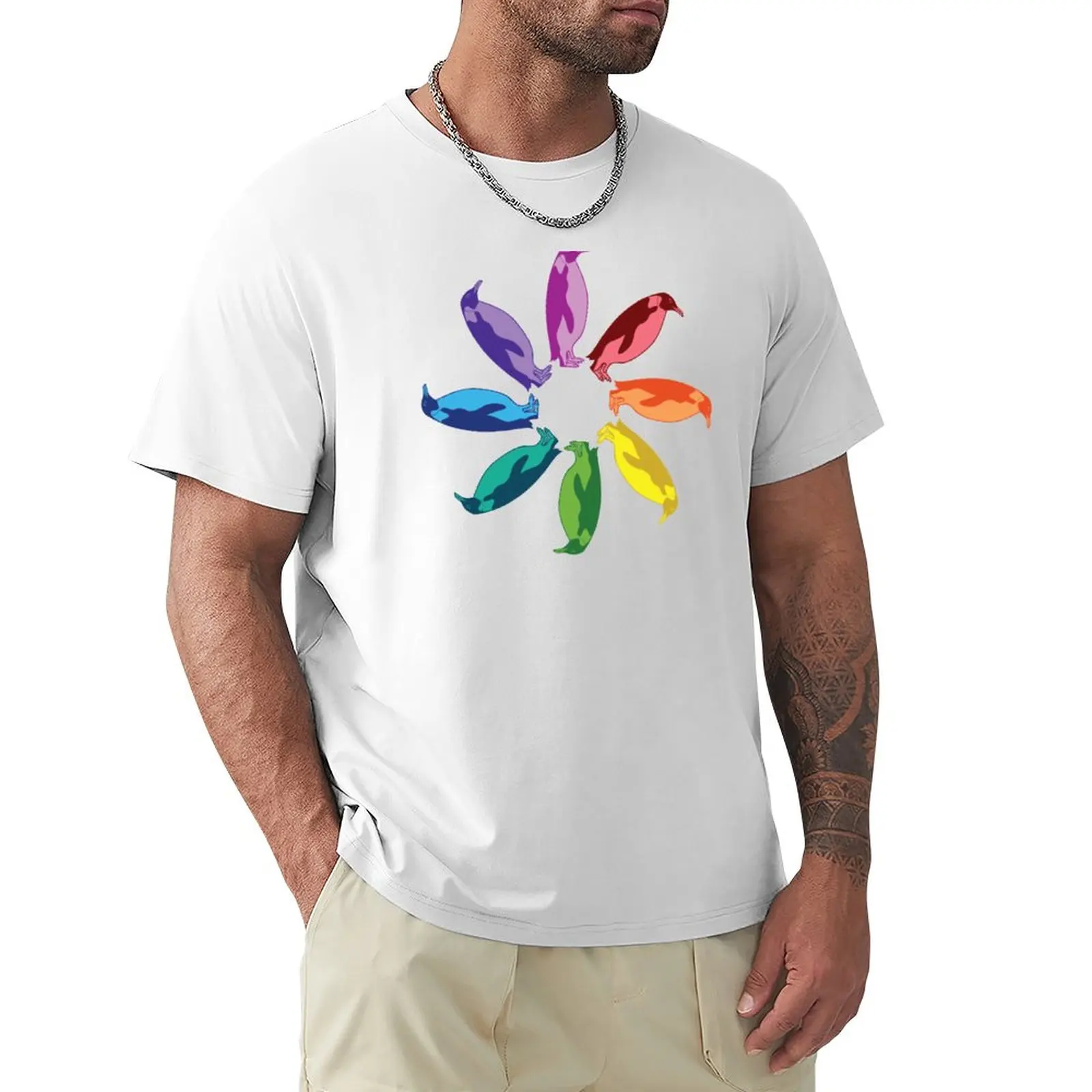 

Color: Emperor Penguin Rainbow Pinwheel T-Shirt black t shirts Oversized t-shirt quick drying t-shirt t-shirts man mens t shirt