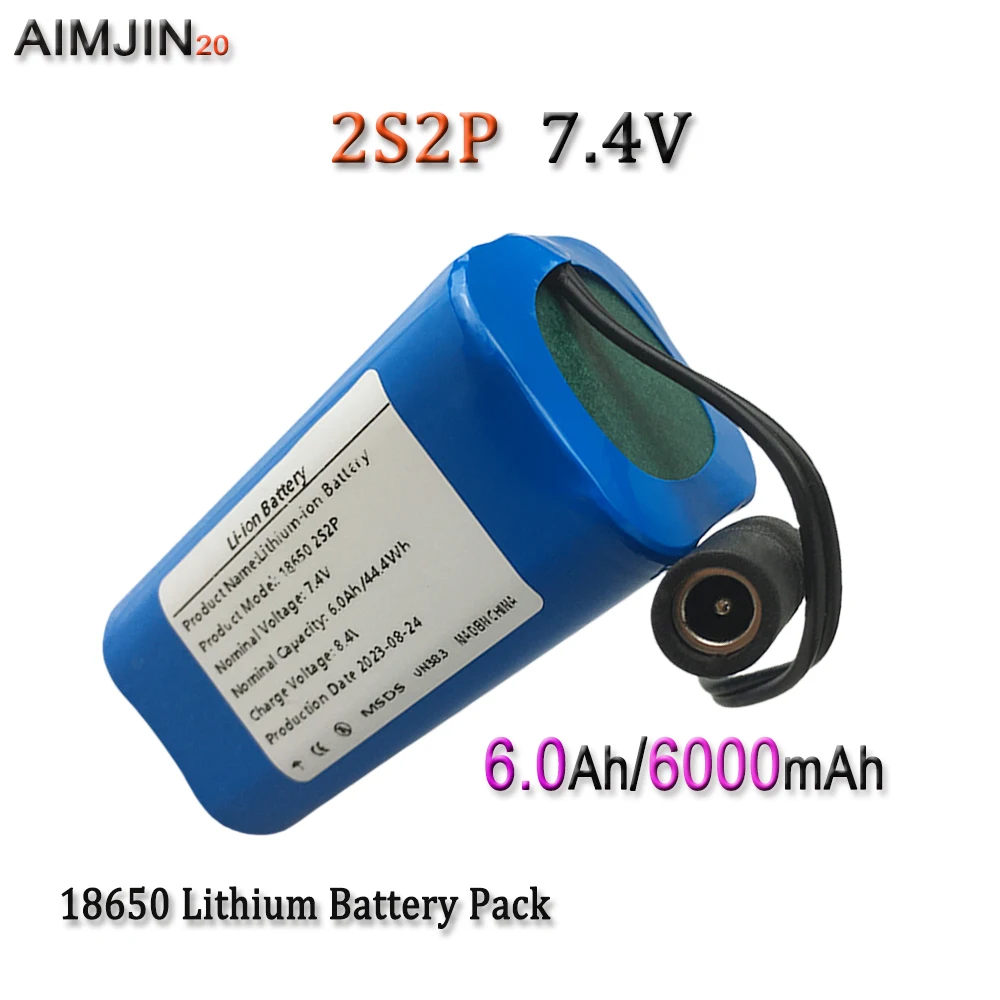 2S2P 7.4V 6000mAh/6.0AH Lithium Battery For T188 T888 2011-5 Remote Search Bait Boat Accessories RC Toy Accessories