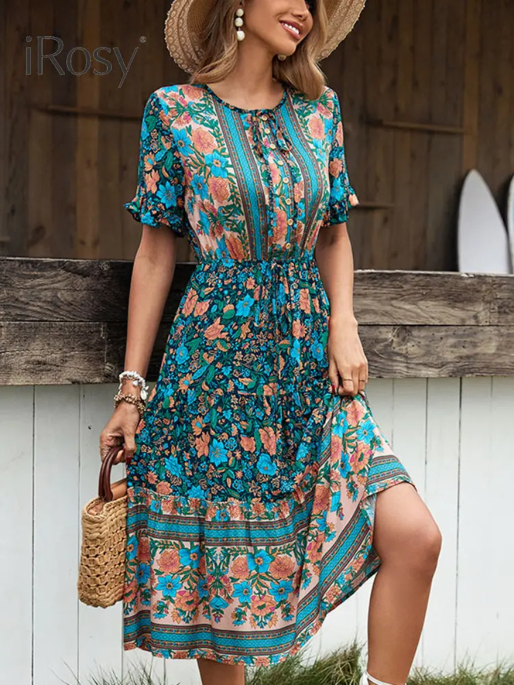 New In Summer Viscose Dress For Women Elegant And Pretty Floral Print ...