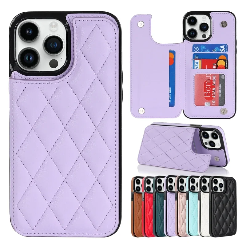 

Wallet Small Fragrance Card Insert Leather Case For iPhone 15 Pro Max 14 Pro Max 13 Mini 12 Pro 11 X XS Max XR SE 2020 8 7 Plus