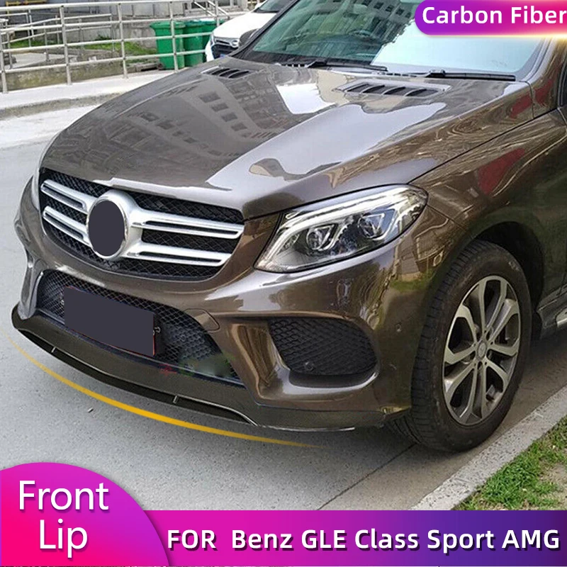 

Car Front Lip Spoiler for Mercedes-Benz GLE300 400 550 GLE43 AMG Sport 2015-2019 Front Bumper Lip Chin Guard Carbon Fiber/FRP