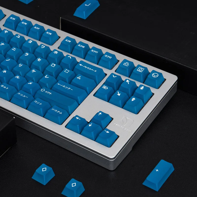 GMK WoB KATAKANA Black/Blue 129 Keys PBT Keycap Cherry Profile For