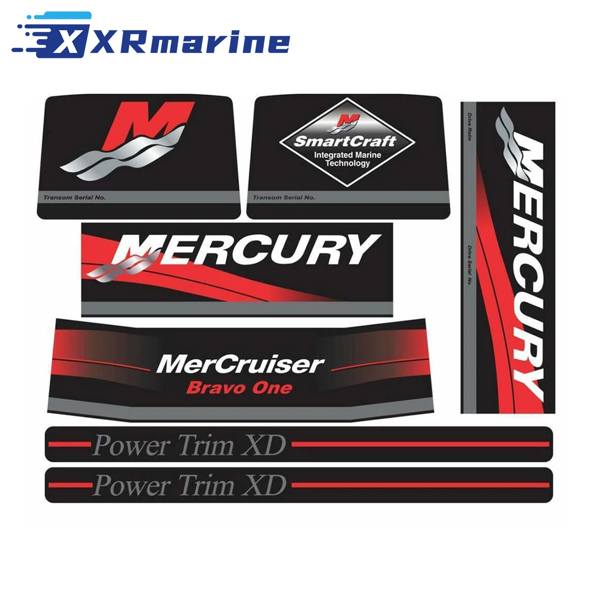 W/Red Rams Sticker Set Decalcomania 39244 Per Mercury Mercruiser Red Bravo One Xr Muslimate 15167A90