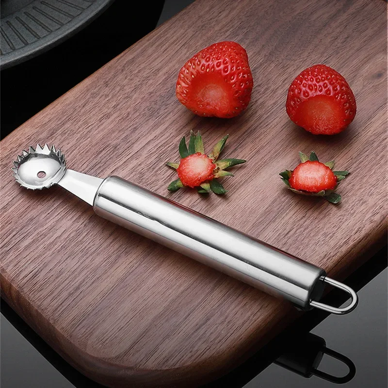 Stainless Steel Strawberry Knife Vegetable Fruit Tomato Stem Leaves Remover Fruit Slicer Huller Fruit Corer Kitchen Accessories